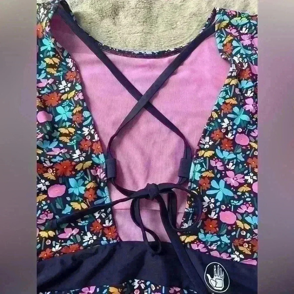 Body Glove Indigo Vivid Field Long Arm One Piece Wave Paddle Swimsuit size 3X - Picture 7 of 14